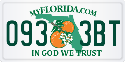 FL license plate 0933BT