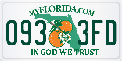 FL license plate 0933FD