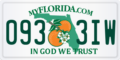 FL license plate 0933IW