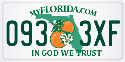 FL license plate 0933XF