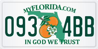 FL license plate 0934BB