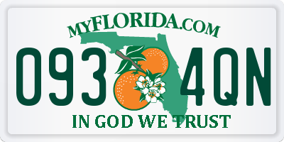 FL license plate 0934QN