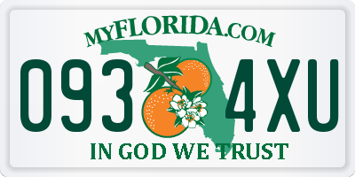 FL license plate 0934XU