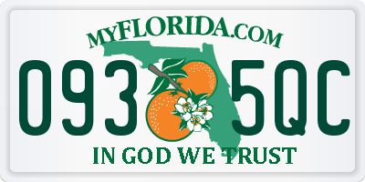 FL license plate 0935QC