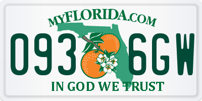 FL license plate 0936GW