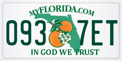 FL license plate 0937ET