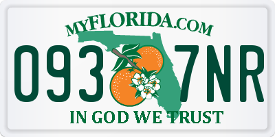 FL license plate 0937NR