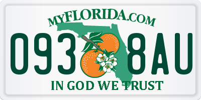 FL license plate 0938AU