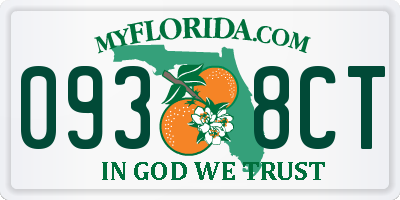 FL license plate 0938CT