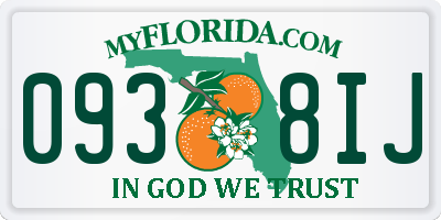 FL license plate 0938IJ