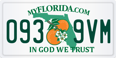 FL license plate 0939VM