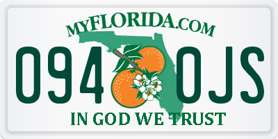 FL license plate 0940JS