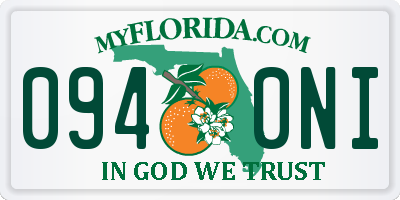 FL license plate 0940NI
