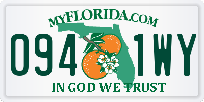 FL license plate 0941WY