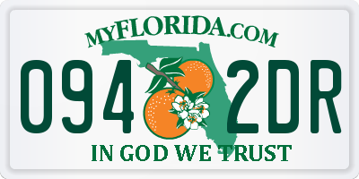 FL license plate 0942DR