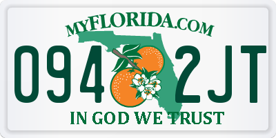FL license plate 0942JT