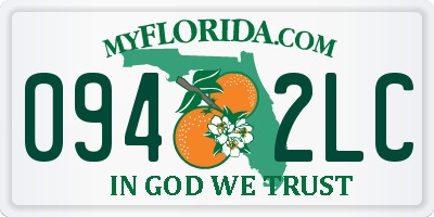 FL license plate 0942LC