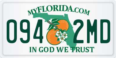 FL license plate 0942MD