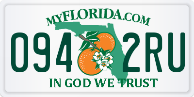 FL license plate 0942RU