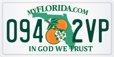 FL license plate 0942VP