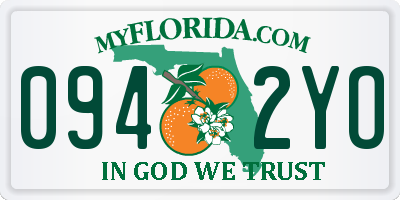 FL license plate 0942YO