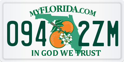 FL license plate 0942ZM
