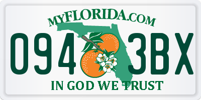 FL license plate 0943BX