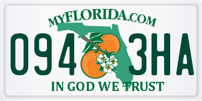 FL license plate 0943HA