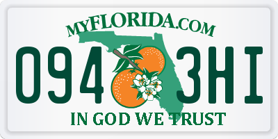 FL license plate 0943HI