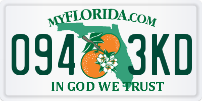 FL license plate 0943KD