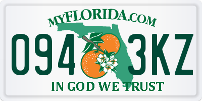 FL license plate 0943KZ