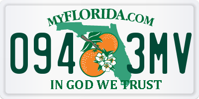 FL license plate 0943MV