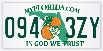 FL license plate 0943ZY