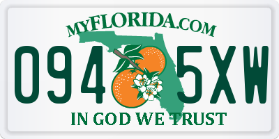 FL license plate 0945XW