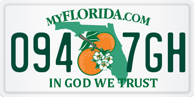 FL license plate 0947GH