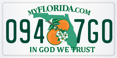 FL license plate 0947GO