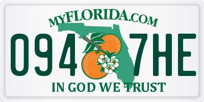 FL license plate 0947HE