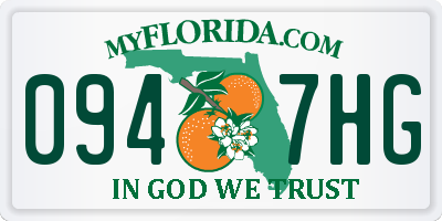 FL license plate 0947HG