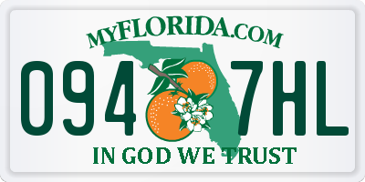 FL license plate 0947HL