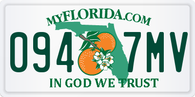 FL license plate 0947MV