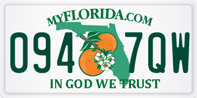 FL license plate 0947QW