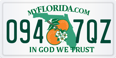 FL license plate 0947QZ