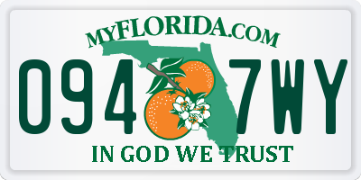 FL license plate 0947WY