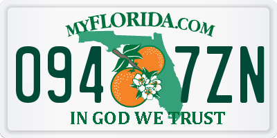 FL license plate 0947ZN