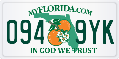 FL license plate 0949YK