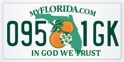 FL license plate 0951GK