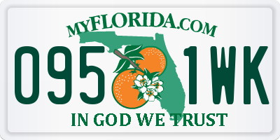 FL license plate 0951WK