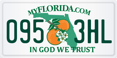 FL license plate 0953HL