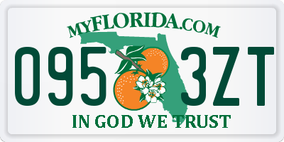 FL license plate 0953ZT