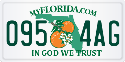 FL license plate 0954AG